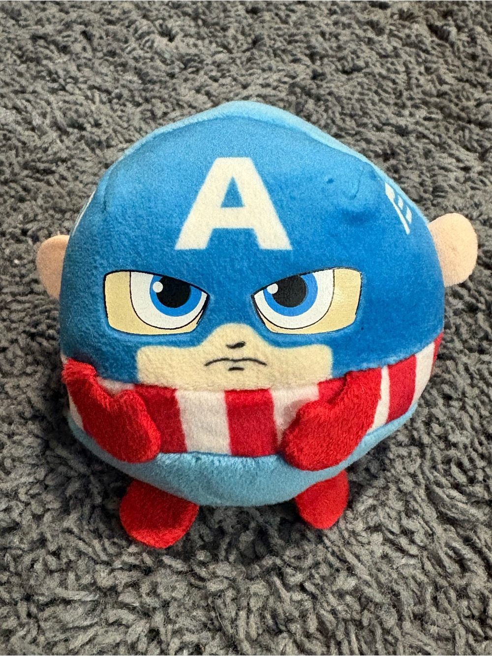 Ty Captain-Inspired Blue and Red Plush Superhero Toy
